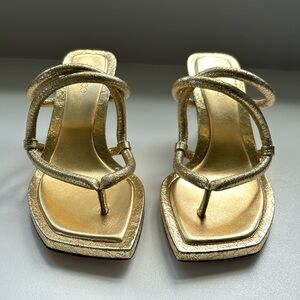 Jimmy Choo Cape Padded Metallic Leather Mules NWT 38